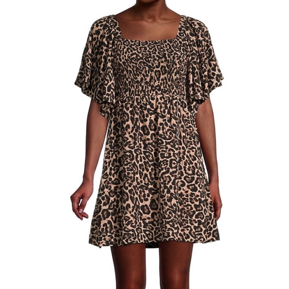 NWT Baum Und Pferdgarten Atena Smocked Leopard A-Line Dress size 6